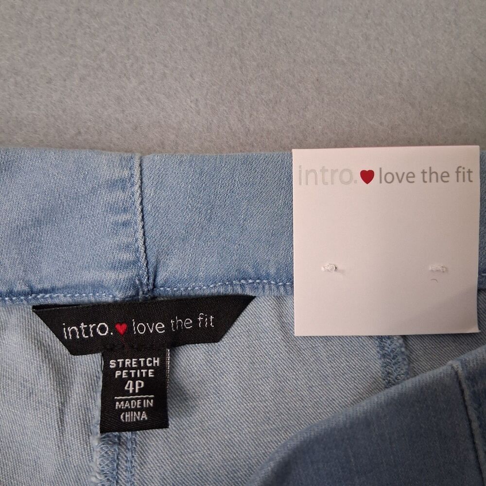 Intro Love The Fit Capri Pants Crop Size 4P Denim Stretch Legging Pullon Boho - Picture 11 of 13